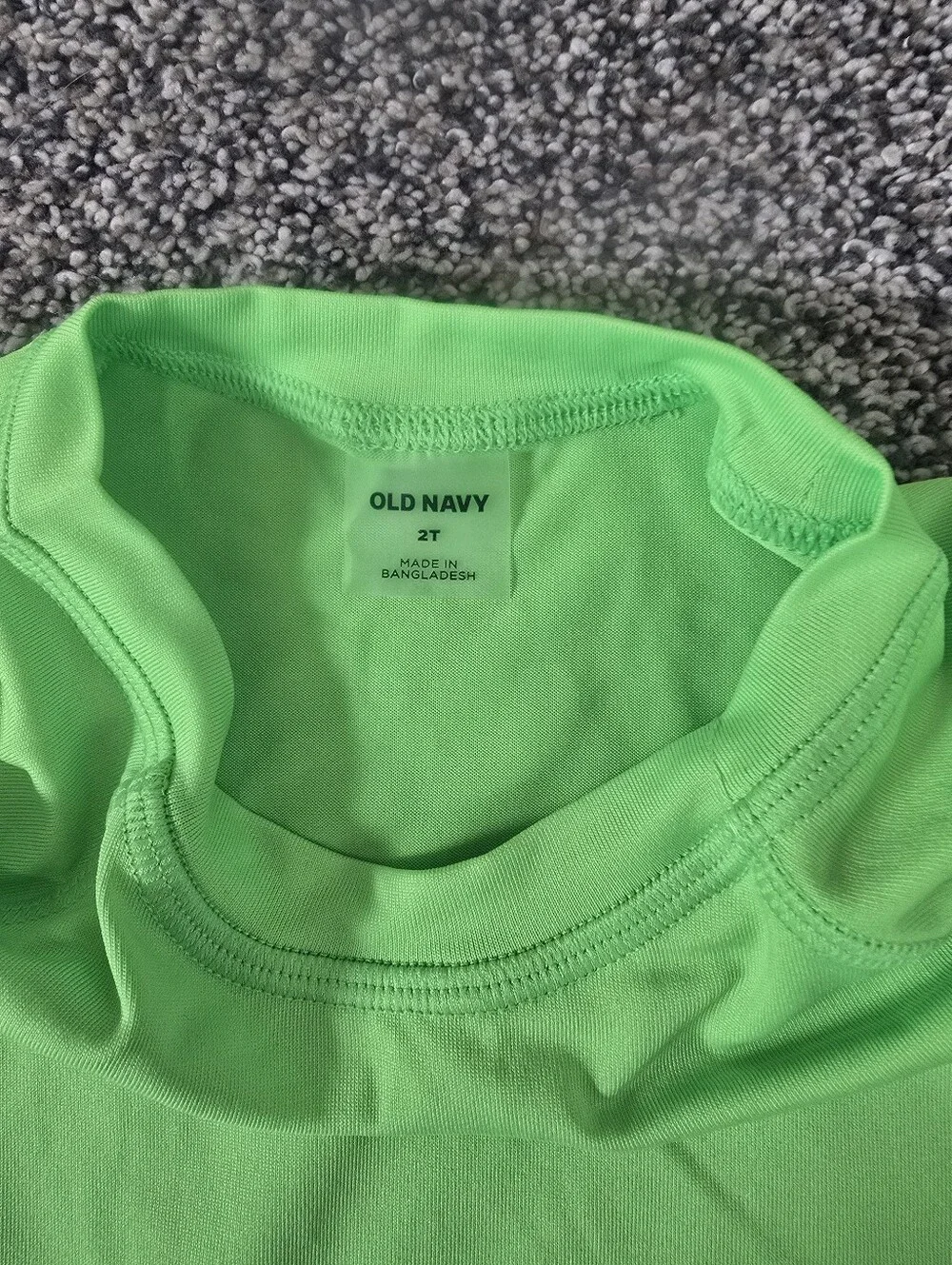 Hurley Blue Paisley Swim Trunks & Old Navy Neon Green Shark Rash Guard Boys   2t